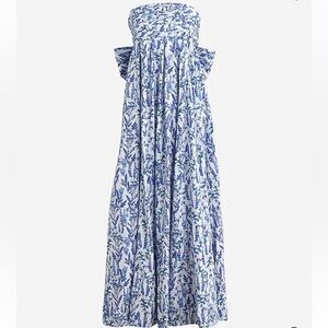 J. Crew Floral Blue and White Maxi Dress